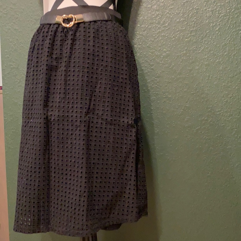 Black eyelet skirt